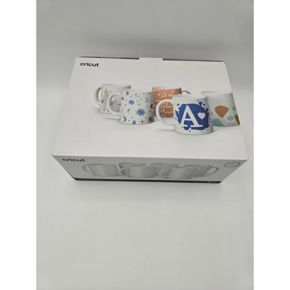 Cricut Creamic Mugs Blank White 6 ct set 12 Oz For Cricut Mug Press